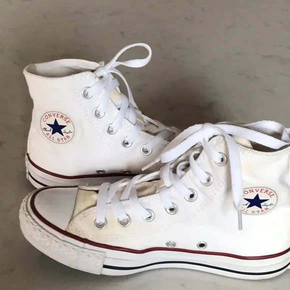 White High-Top Sneakers - Picture 2 of 5